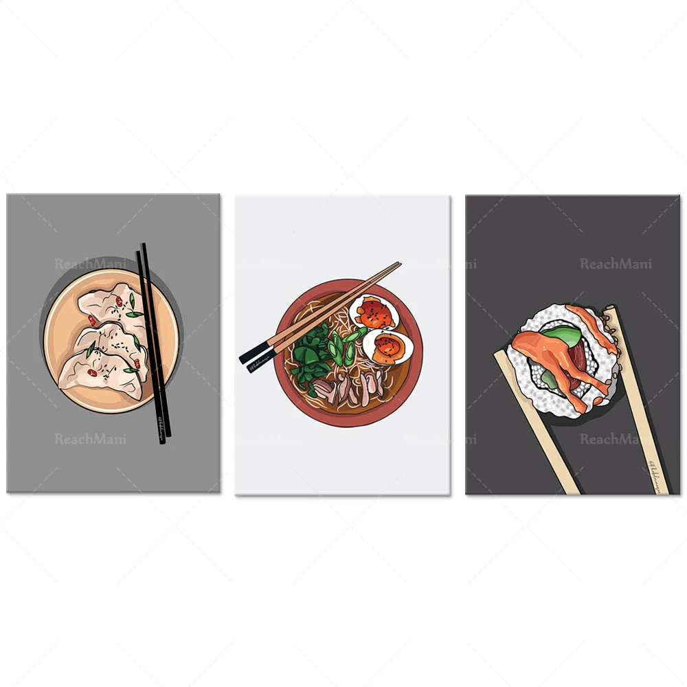 Japanese Lifestyle And Food - Gyoza Sushi Ramen | 3 sets