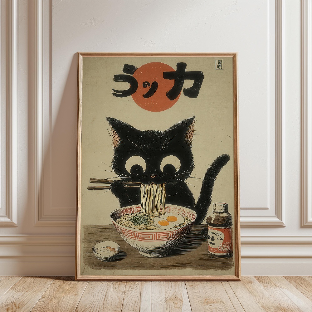 Black Cat Eating Ramen Rainy G - đánh giá và giá Japanese Lifestyle In Japanese